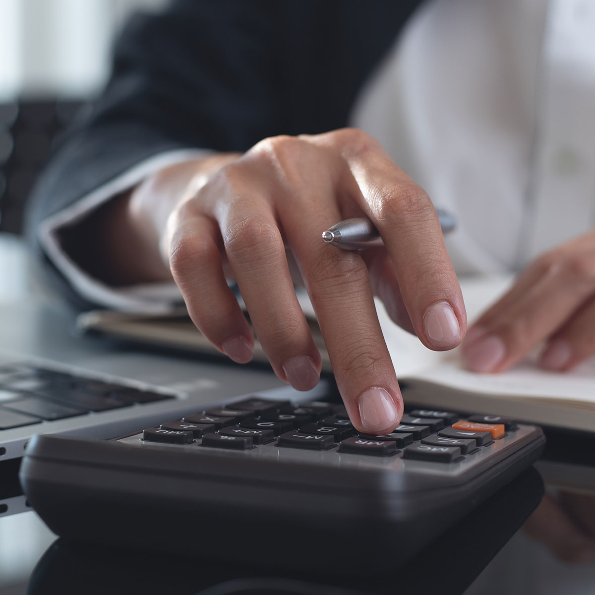 Accountant calculating numbers