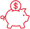 red-piggy-bank icon red piggy bank