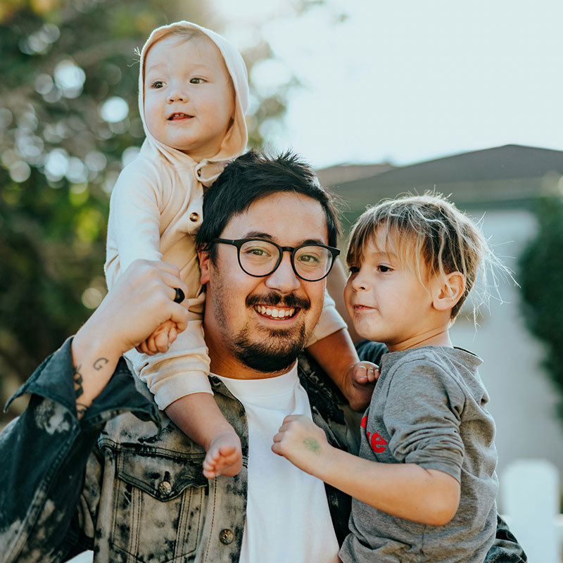 father with kids